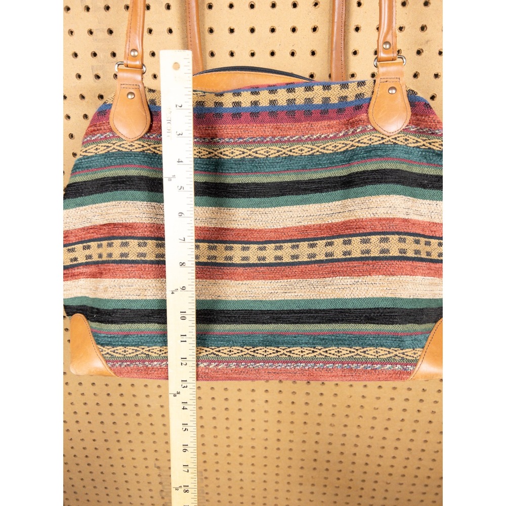 Vintage LL Bean 70s Woven Tapestry Luggage Set Striped Garment Bag, Carry-On - Picture 10 of 16